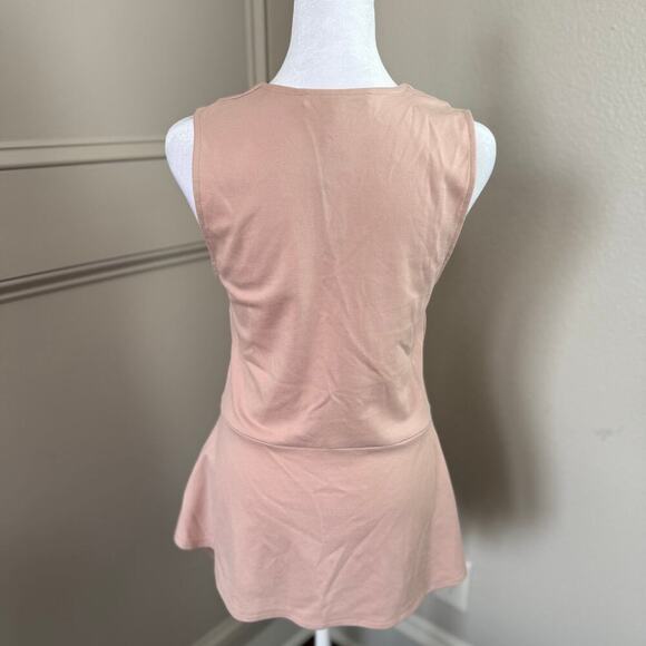 PINK BCBG MAXAZRIA SIZE S Tobin V-neck Asymmetric Peplum Top MSRP $128 - Picture 5 of 5